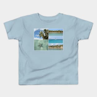 Caribbean Travel Vacation Photo Collage Kids T-Shirt